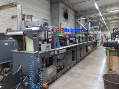 Alternative view of Gallus EM 410 7 Colours Flexo Label Press from 2006 With Chilled Rollers For Film