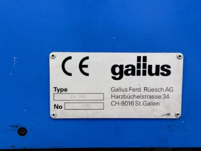 Alternative view of 2001 Gallus EM 280 7 Colours Flexo Label Press with Chilled rollers and Delam Relam