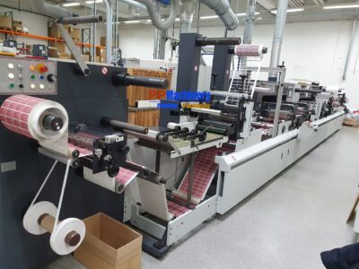 Alternative view of ABG Digicon label fininsher -hot foil - cold foil - lamination - delam relam - sheeting station