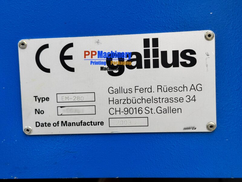 Gallus EM 280 8 colours flexo label press from 2003 - Image 16