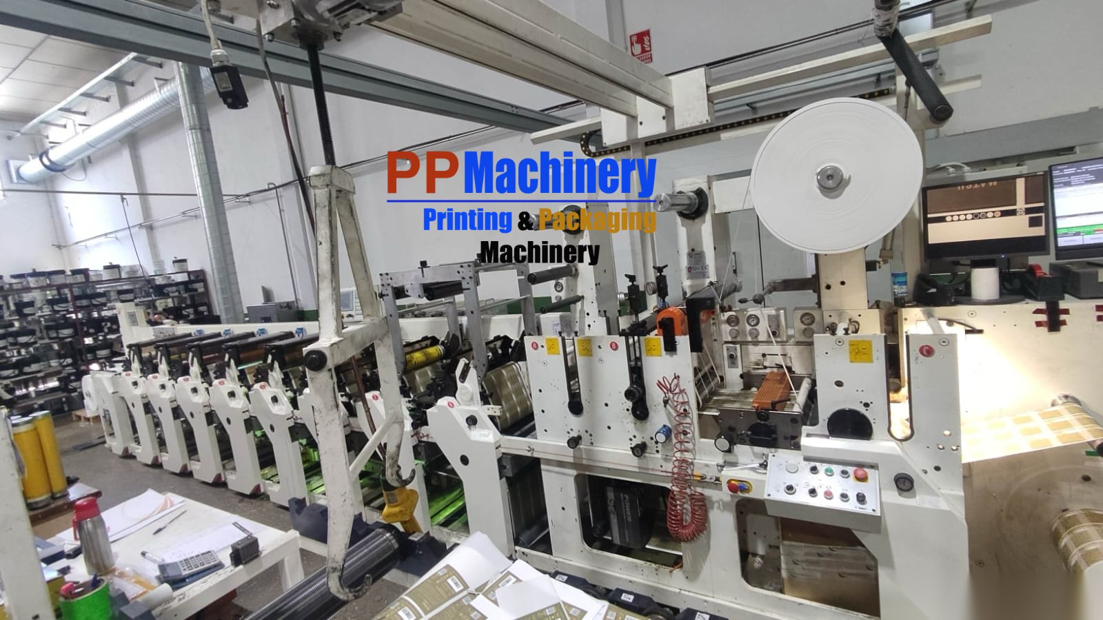 Omet FX 330 8 colours flexo label press in production cold foil, double rotary die cutter - Image 2
